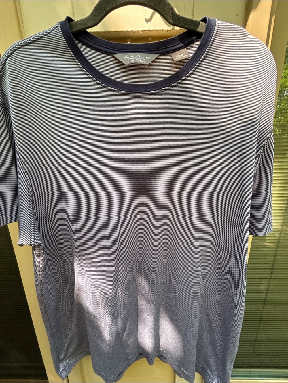 Daniel Cremieux Navy and White Striped Pima Cotton Tee